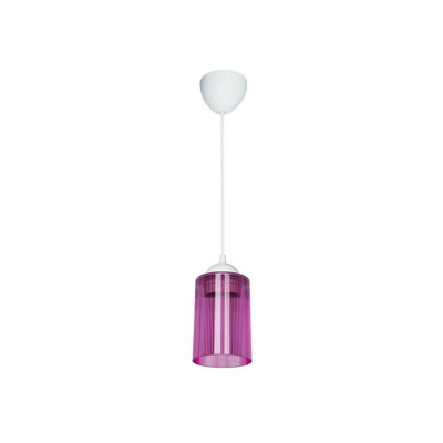 Lampada A Sospensione Optik - Lampadario - da Soffitto - Viola, Bianco in ABS, Plastica,10,5 x 10,5 x 67 cm, 1 x E27, Max 20W