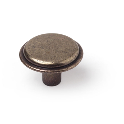 Pomolo stile classico, Zama, Bronzo Antico, 30 mm di diametro. Marchio REI