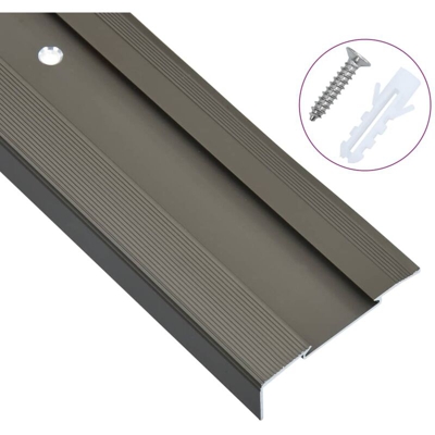 Profili a L per Gradini 15 pz in Alluminio 100cm Marrone - Marrone - Vidaxl
