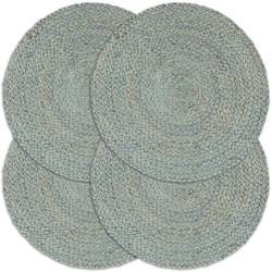 Tovagliette 4 pz Verde Oliva Neutro 38 cm Rotonde in Juta - Verde - Vidaxl características