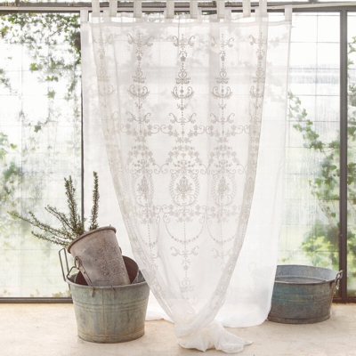 Tenda per Finestra con Passanti Shabby Chic Elegante Blanc Mariclò A29598