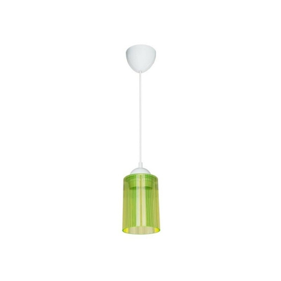 Lampada A Sospensione Optik - Lampadario - da Soffitto - Verde, Bianco in ABS, Plastica,10,5 x 10,5 x 67 cm, 1 x E27, Max 20W