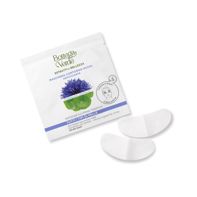 Estratti di bellezza - Mascarilla contorno de ojos, elimina el cansancio - Flor de aciano y Centella - relaja, ilumina, tonifica - todo tipo de piel (