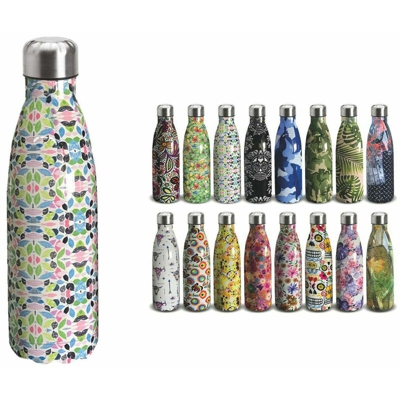 B&s - Borraccia termica 500ml portatile metallo caldo freddo doppia camera a fantasia