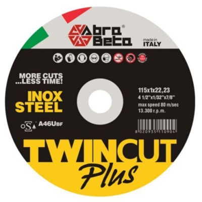 DISCO ABRASIVO FE/IN 115x1.0 f.22 PLUS - Abra Beta
