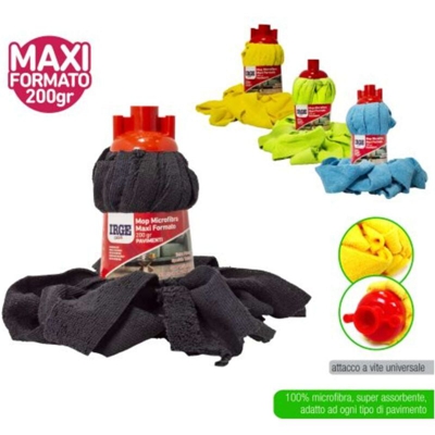 Bighouse It - MOP MICROFIBRA GR.200 MAXI FORMATO IRGE ATTACCO A VITE UNIVERSALE