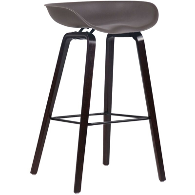 Sgabello Bar In Plastica E Legno Di Rovere caffè noce rovere