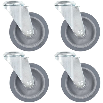 Ruote Girevoli con Foro per Bullone 16 pz 100 mm - Vidaxl