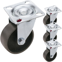 PrimeMatik - Ruote industriali con ruote metallo senza freno 75 mm 4 pezzi características
