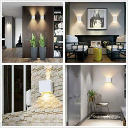 (2pcs)12W Applique da Parete Modern Applique da Parete Led Bianco Lampadario in Alluminio Bianco Caldo per Ristorante Caffè Dell'ufficio Corridoio precio