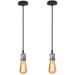 2pcs Nostalgia Semplice Lampada a Sospensione Retro Industriale Luce Pendente Vintage E27 Lampada da Soffitto Antica per Caffè Ristoranti Corridoi precio