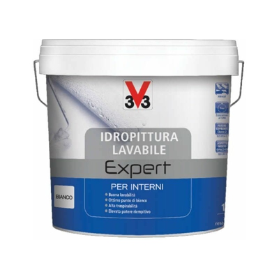 V33 - Idropittura Superlavabile Expert Colore Bianco 10 Litri