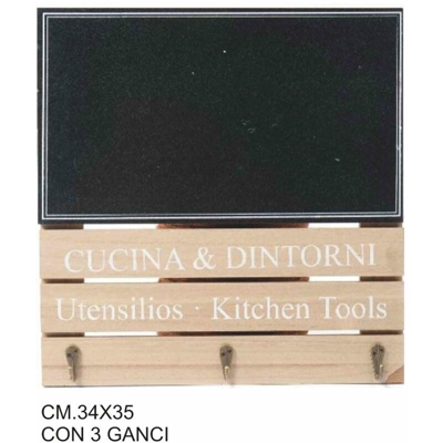 Lavagna In Legno Cucina E Dintorni Cm.34X35 + 3 Ga