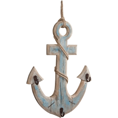 Ancora da parete in legno massello con appendini L38,5XPR6XH63 cm