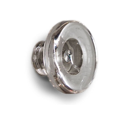 Pomolo tondo trasparente con gioiello incastonato nell'incavo 42x25mm - 435 Gioiello