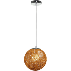 Fiabesco Idilliaco Paese Lampada a Sospensione Colorato Malacca Tessuto Lampadario Lampada da Soffitto Moderna Sferica per Camera da Letto Caffè Loft precio
