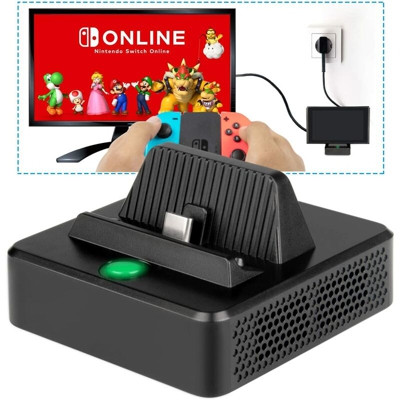 Supporto di ricarica per switch NS - Docking station per TV portatile sostitutiva innoAura con porta di alimentazione USB C, porta di ingresso USB