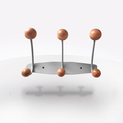 Cetof - APPENDINO 3 GANCI A MURO IN METALLO SILVER