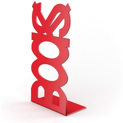 Fermalibro In Acciaio Mod.Books Rosso