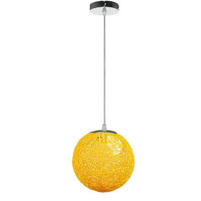 Fiabesco Idilliaco Paese Lampada a Sospensione Colorato Malacca Tessuto Lampadario Lampada da Soffitto Moderna Sferica per Camera da Letto Caffè Loft