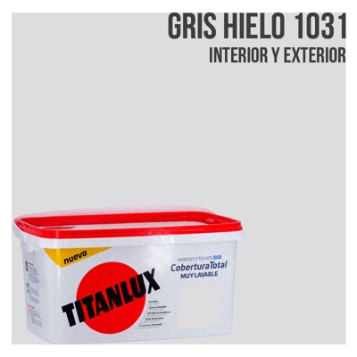 Secchio di vernice a copertura totale da 4 litri | Grigio ghiaccio - Grigio ghiaccio - Titan