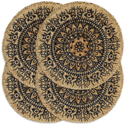 vidaXL Tovagliette 4 pz Blu Scuro 38cm Rotonde in Juta - Blu características