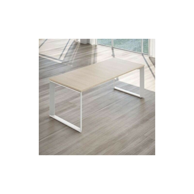 Scrivania direzionale Twist - Dimensione 200 cm - Finitura Struttura Bianco | Top Rovere