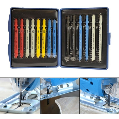14Pcs T-Shank Assorted Jigsaw Cutter Blade Kit Set Set di denti Set di utensili da taglio