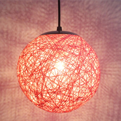 Fiabesco Idilliaco Paese Lampada a Sospensione Colorato Malacca Tessuto Lampadario Lampada da Soffitto Moderna Sferica per Camera da Letto Caffè Loft