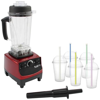 Frullatore Da Tavolo 2 Litri & 5 Tazze Da Frappé Con Coperchi E Cannucce