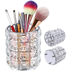 Organizer per trucco in cristallo, organizer per pennelli rotondo per pennelli, pennelli per sopracciglia, portamatite per organizer per trucco en oferta