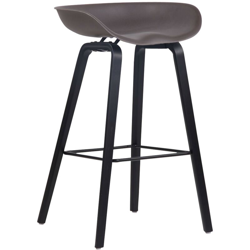 Sgabello Bar In Plastica E Legno Di Rovere caffè Nero rovere precio