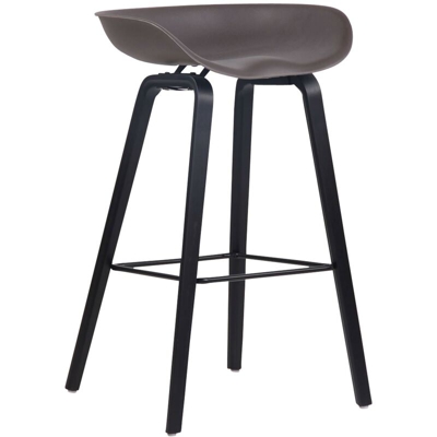 Sgabello Bar In Plastica E Legno Di Rovere caffè Nero rovere