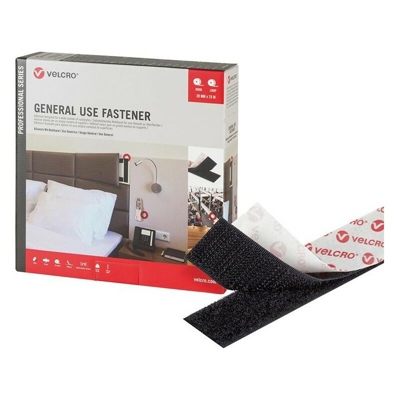 Velcro General Purpose Di Fissaggio Velcro 20 Millimetri X 5M Nero