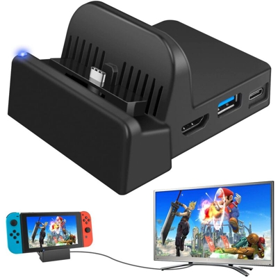 Docking station per Nintendo Switch TV, Switch Dock Mini portatile, Adattatore compatto da switch a HDMI, Sostituzione dock di ricarica per Nintendo