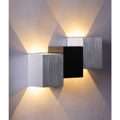 Stoex - Scaletta a Forma di Applique da Parete Moderna Applique da Parete a Led Semplice Cubo Lampada da Soffitto per Soggiorno Caffè Scale Bianca