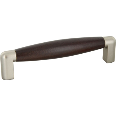 Maniglia per mobili legno nero e metallo interasse 96 mm 25 pezzi art. 4090