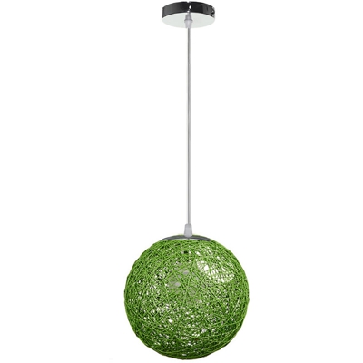 Fiabesco Idilliaco Paese Lampada a Sospensione Colorato Malacca Tessuto Lampadario Lampada da Soffitto Moderna Sferica per Camera da Letto Caffè Loft