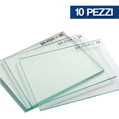 Iacuzzo - Kit 4 pz vetro trasparente per maschera saldatore mm 75x98 vetrino incolore