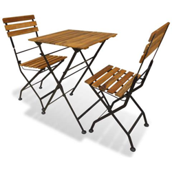 Set Da Bistrò 3 Pz In Legno Di Acacia Marrone características