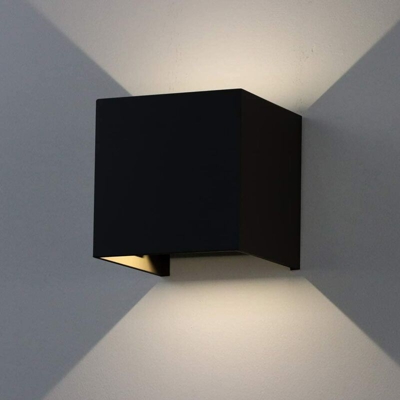 Stoex - 12W Applique da Parete Modern Applique da Parete Led Nera Lampadario in Alluminio Bianco Caldo per Ristorante Caffè Dell'ufficio Corridoio