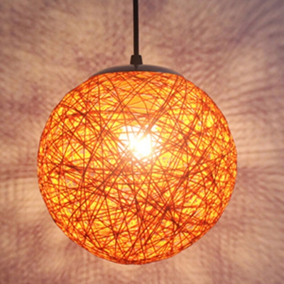 Fiabesco Idilliaco Paese Lampada a Sospensione Colorato Malacca Tessuto Lampadario Lampada da Soffitto Moderna Sferica per Camera da Letto Caffè Loft