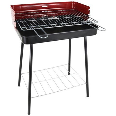 Barbecue A Carbone Con Gambe Nero Rosso (52 X 37 X 71,5 Cm) S2202184
