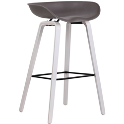 Sgabello Bar In Plastica E Legno Di Rovere caffè bianco rovere características