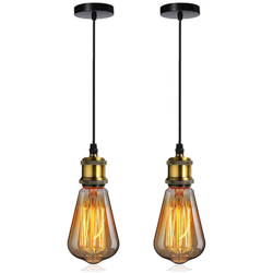 2pcs Nostalgia Semplice Lampada a Sospensione Retro Industriale Luce Pendente Vintage E27 Lampada da Soffitto Antica per Caffè Ristoranti Corridoi en oferta