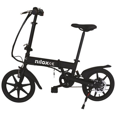 Bicicletta Elettrica E-Bike X2 a Pedalata Assistita Ruote 16'' Colore Nero