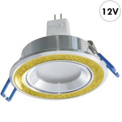 Zeitnet Inc. - Faretto dorato brillantini incasso tondo 7cm lampada LED 12V MR16 7W GU5.3 pub Luce 6000K características