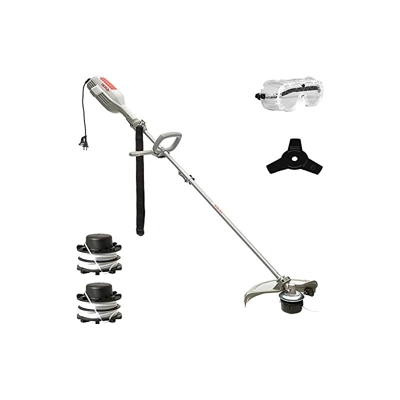 IKRA decespugliatore elettrica IES 1000 C, incl. 2 bobine, lama per sterpaglie, tracolla e occhiali protettivi
