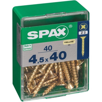 Lotto 40 Svasata Viti In Acciaio Testa Pozidriv Spax, Diam.4.5 Mm X Mm L.40