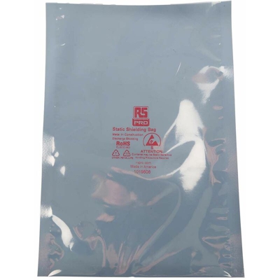 Sacchetto antistatico Argento 254mm x 152mm, Sigillata (Confezione da 100) - Rs Pro